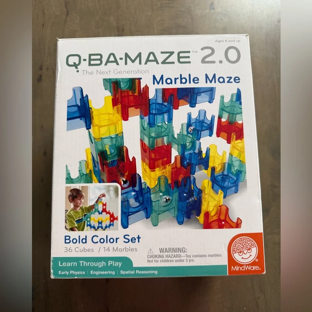 Mindware Q-BA-Maze 2.0 Big Box - Next Generation Marble Maze 36 Cubes 11 Marbles